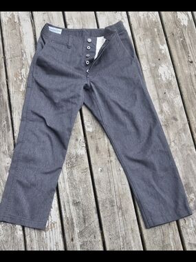 Sassafras Gardener Gray Button-Fly Trousers
